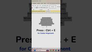 Set Alignment in Word | This Shortcut will save your time #WordTips #trick