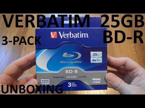 Unboxing Verbatim 25GB BD-R Blu-Ray Disc Recordable 3-Pack