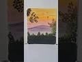 painting a moody dawn scenery✨️ #acrylicpainting #art #painting #sunset #nature #shorts