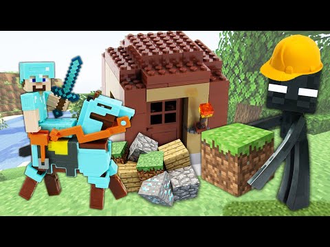 Видео: Майнкрафт видео сборник - Стив Minecraft Lego строит Дом и ищет Сокровища! - Игры битвы онлайн