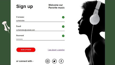 Login And Sign up Page With Validation Using HTML, CSS and JavaScript (RegEx)