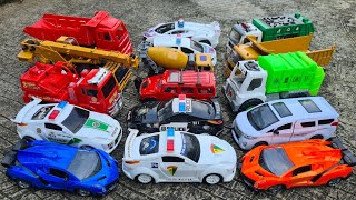 COLLECTING TOYS CARS, POLICE CAR, AMBULANCE, SPORT CAR, EXCAVATOR, DUMP TRUCK, CRANE, LAMBORGHINI