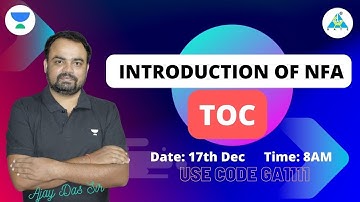 TOC: Introduction Of NFA | GATE 2023 - AJAY DAS Sir #gate #computer_science #cse