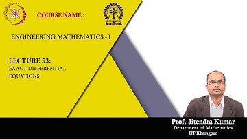 Lecture 53: Exact Differential Equations