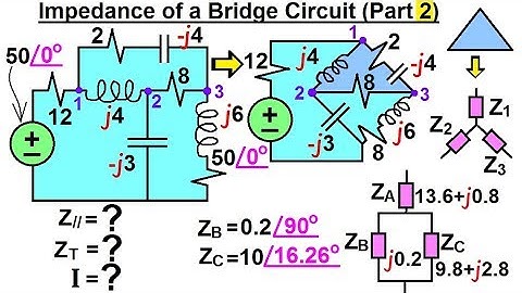 Electrical Engineering: Ch 10 Alternating Voltages & Phasors (46 of 82) Z=? Bridge Circuit Ex. 1-2