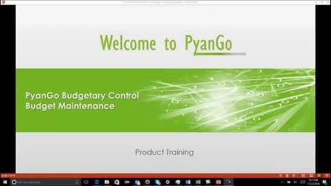 PyanGo Budgetary Control Maintenance