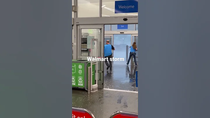 Walmart employees rush to save hail storm and Flood out of the store￼