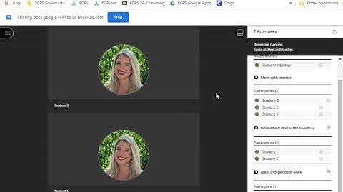 Students moving themselves into breakout rooms in BBCU