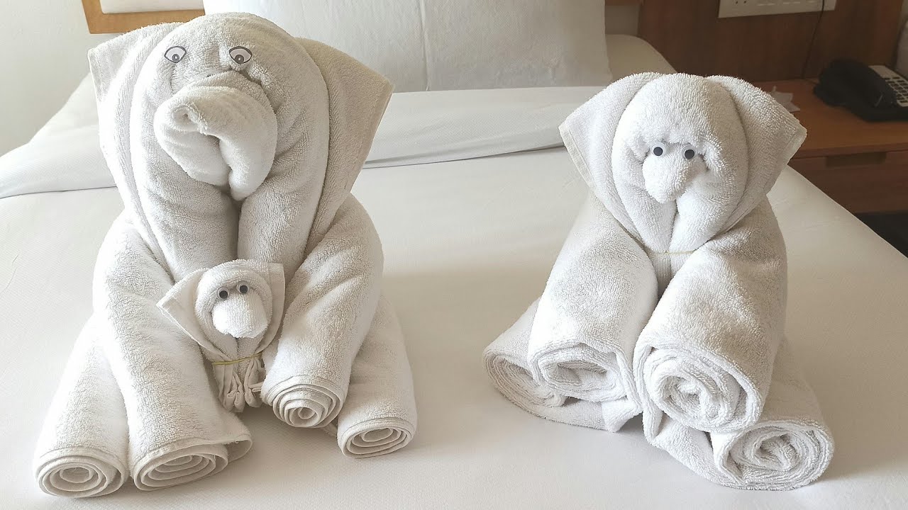 how to make teddy bear out of towels | how to make towel bears family |  teddy bear towel art | 😻🔥 - YouTube