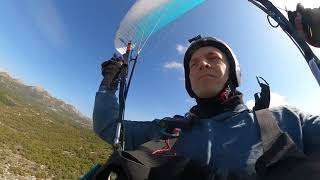 Montenegro Buljarica Paragliding. Take-off and landing.