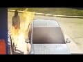 Таксист запалил "Логан" на АЗС. Real video