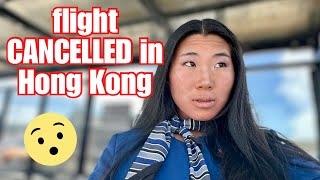 my flight CANCELLED in HONG KONG 😮 // flight attendant vlog