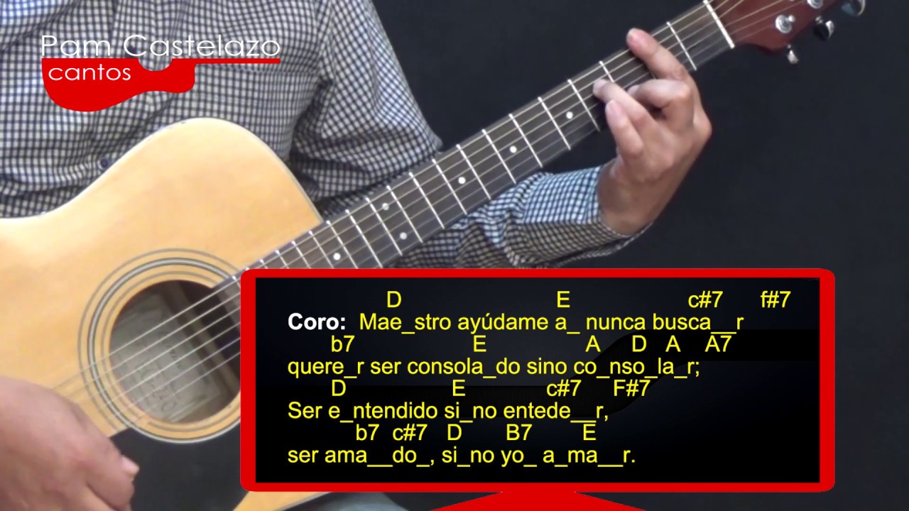 aprende en guitarra hazme un instrumento de tu paz - YouTube
