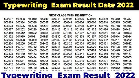 Typewriting Result 2022 TNDTE Typewriting Shorthand Test Results 2022