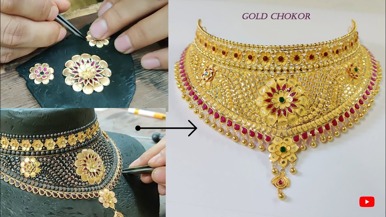 22k Gold Chokor Design Making Gold Jewellery GOLDCREATION YouTube