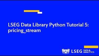 LDL Tutorial 5 - pricing_stream