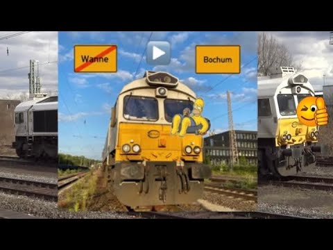 Führerstandsmitfahrt Streckenkunde von Wanne nach Bochum Präsident  Class 66 über  Castrop Dortmund.