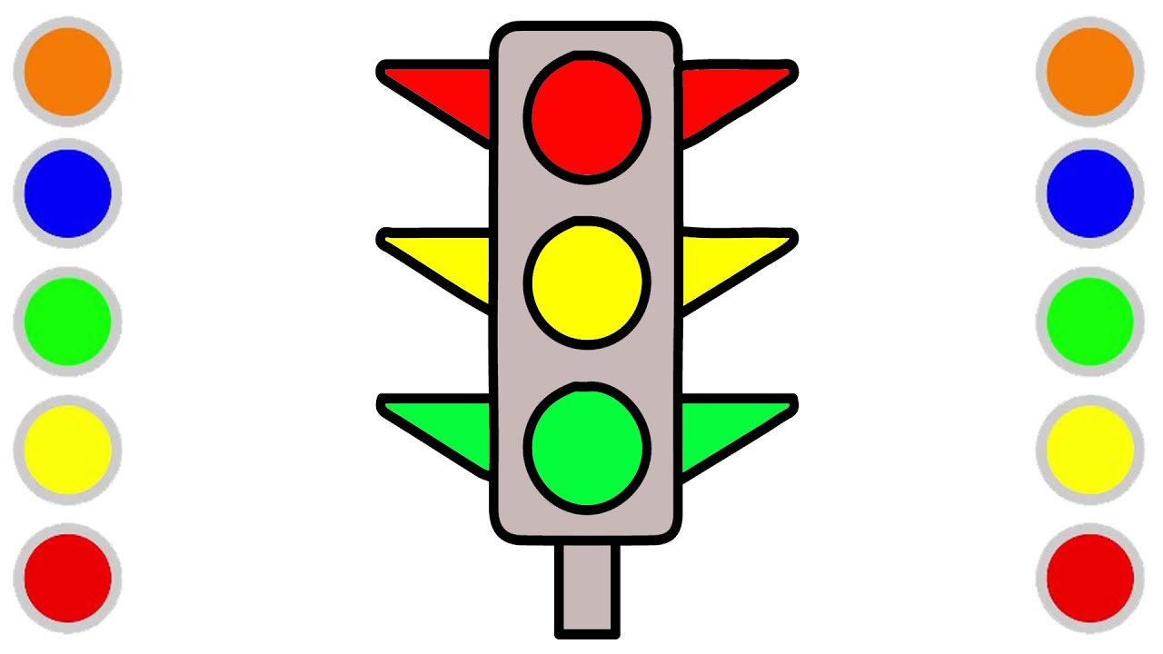 Traffic Light Drawing | Traffic Light Coloring Pages for Kids | Traffic