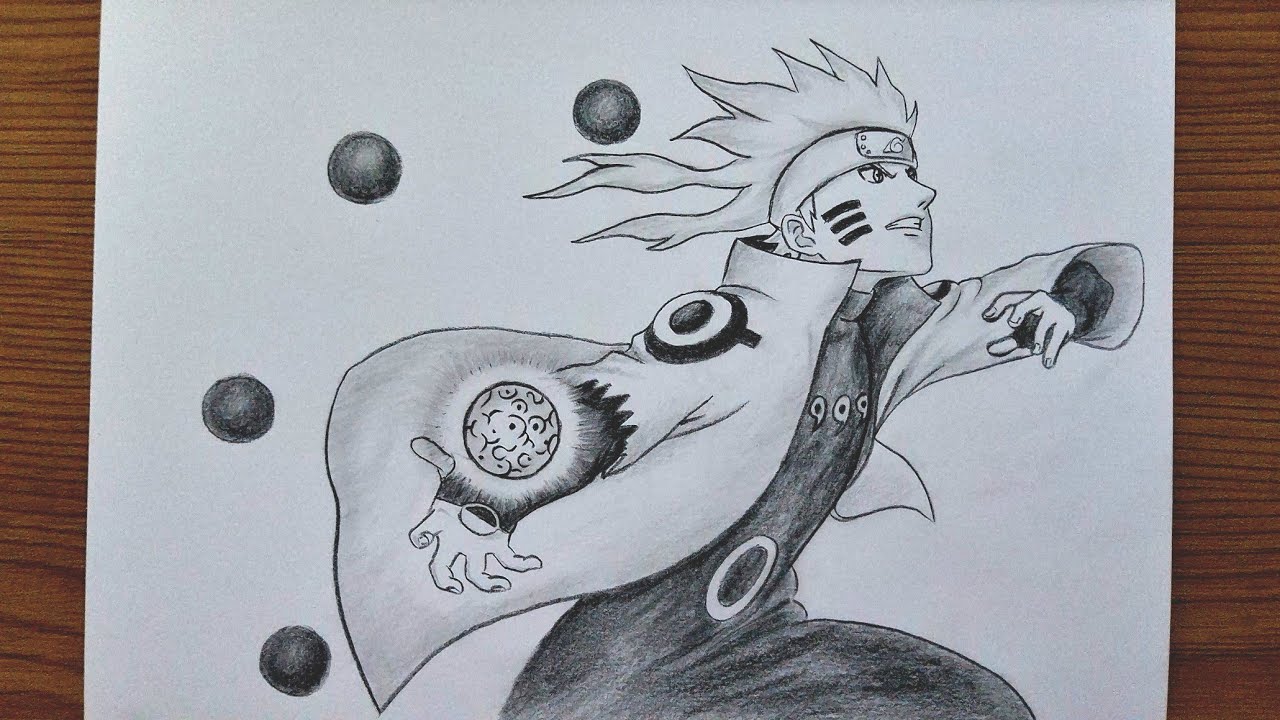 How To Draw Six Paths Naruto Magnet Release Rasengan || Anime Drawing