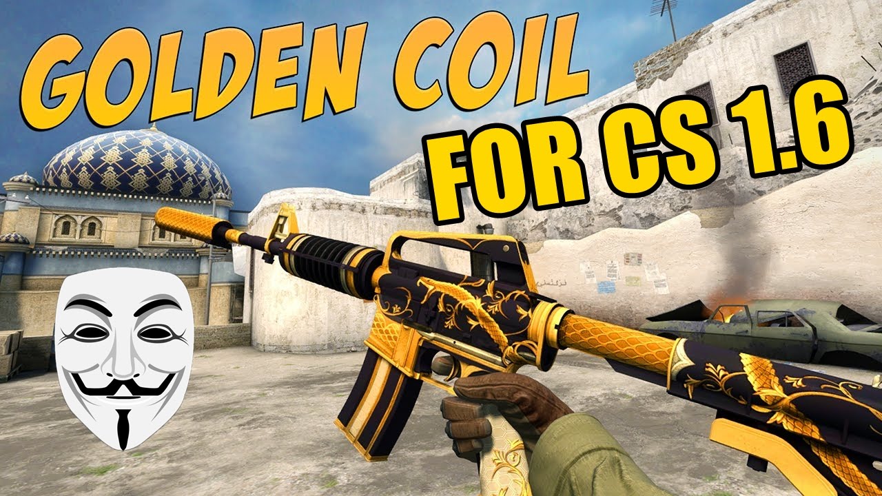 CS GO M4A1 S Golden Coil For CS 1.6 by #AntonioArt - 