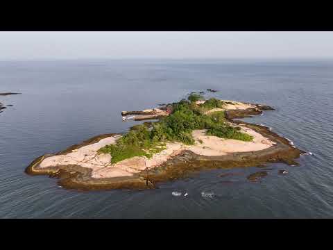 The Thimble Islands and Stony Creek in Branford, CT, from the air