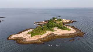The Thimble Islands and Stony Creek in Branford, CT, from the air