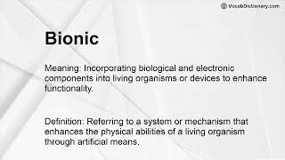 Bionic Meaning