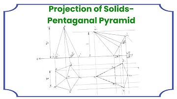 Pentagonal Pyramid Problem1-Projection of Solids-Anna University-Engineering Graphics-Drawing
