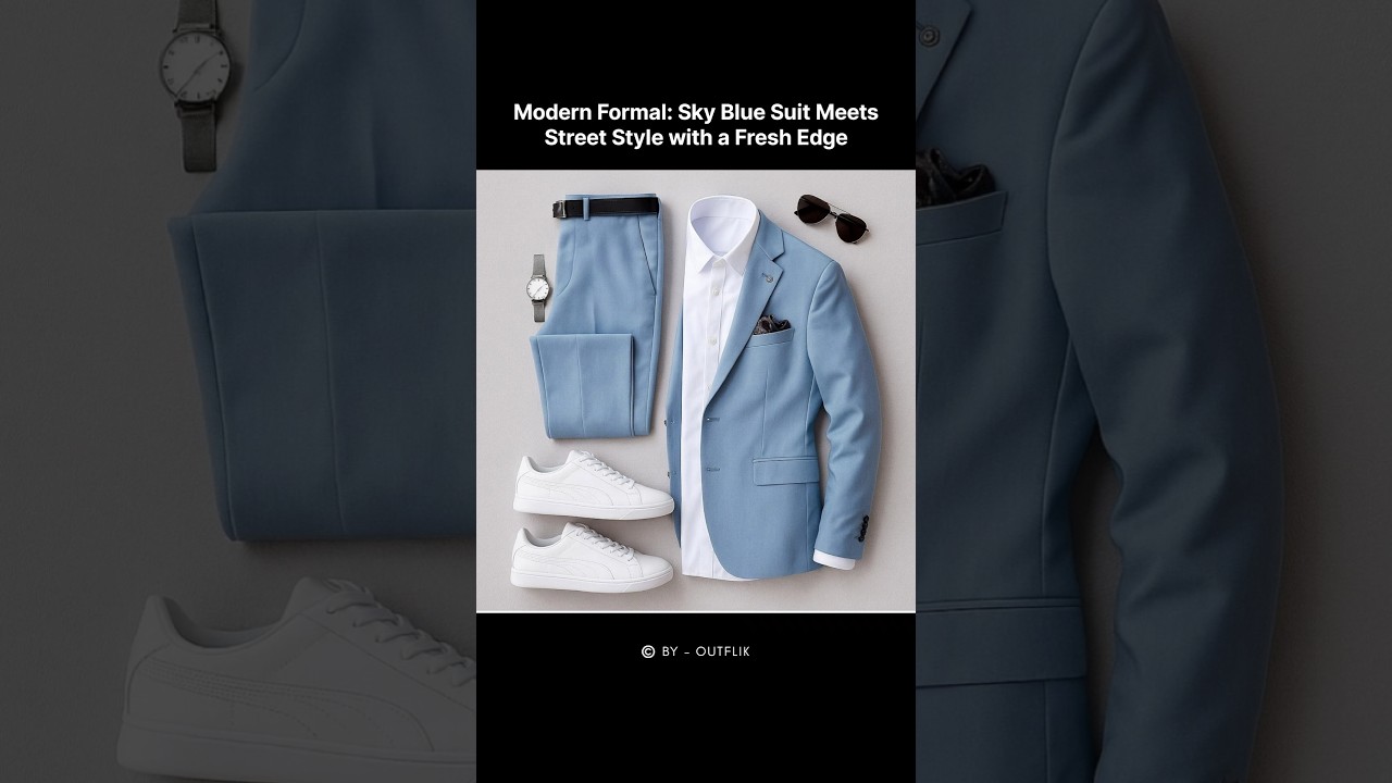 Sky Blue Suit Meets Street Style with a Fresh Edge 