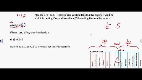 Algebra 1/2 - Ls 6 - Reading, Writing, Adding, Subtracting, Rounding Decimal Numbers //
