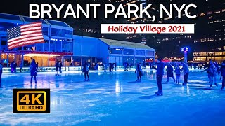 ❄️ BRYANT PARK WINTER VILLAGE ❄️ NYC 2021 4K WALK AROUND