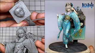 【原神】綺良々のフィギュアを作ってみた【粘土】How to make a figure of Kirara - Genshin-