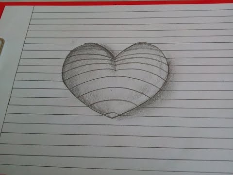  Como dibujar un corazon en 3D. Como hacer dibujos fáciles para principiantes