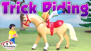 Ricardo Family 🤠 Tex Teaches Jasmine Horse Riding Tricks! Jasmine Rides a Horse! by lil' monkey media 164,472 views 1 year ago 8 minutes, 3 seconds