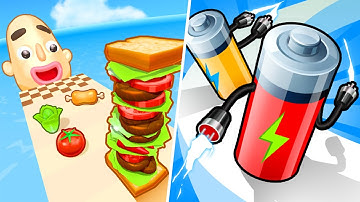 Sandwich Runner | Battery Run 3D - All Level Gameplay Android,iOS - NEW APK UPDATE