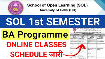 Sol BA Programme First Semester Online Classes Schedule 2022-23 |Sol BA Prog 1st Semester Time Table
