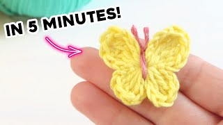 HOW TO CROCHET A BUTTERFLY ➜ Crochet these easy butterflies in seconds! by Crochet Lovers 110,628 views 1 year ago 5 minutes, 47 seconds