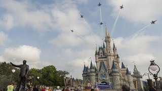Blue Angels Fly Over Cinderella Castle at Walt Disney World