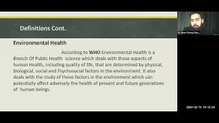 Environmental Health, Impact of environmental factors on Human health by Dr Omer Farooq K