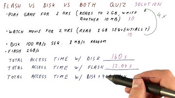 Flash vs Disk vs Both Quiz Quiz Solution - Georgia Tech - HPCA: Part 4