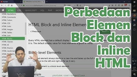 5.10 Perbedaan Elemen Blok dan Inline | Belajar HTML
