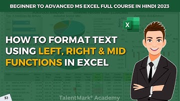 How to Format Text using Left, Right and Mid Function in Excel #freeexcelcourse
