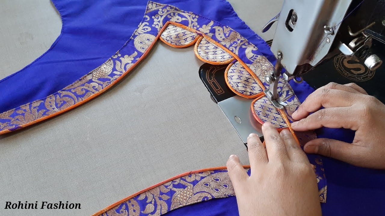 Paithani saree blouse back neck design|cutting and stitching - YouTube