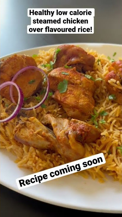 Healthy low fat chicken over rice #healthy #shorts