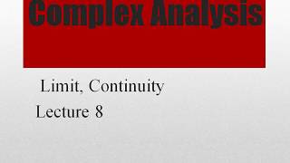 complex analysis lecture 8