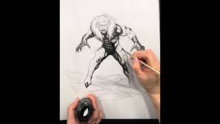 Frank Cho Inking Demo  Sabretooth