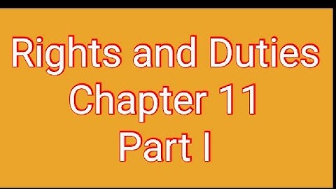 Rights and Duties Part I Social Science Chapter 11 Class IV