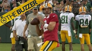 Aaron Rodgers was dropping dimes at Packers family night | @TheBuzzer | FOX SPORTS