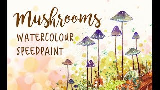 Fall Mushroom watercolour speedpaint