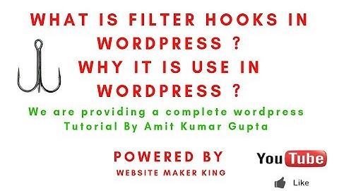 What filter hooks in wordpress | why it is use in wp | What is hooks | Hindi